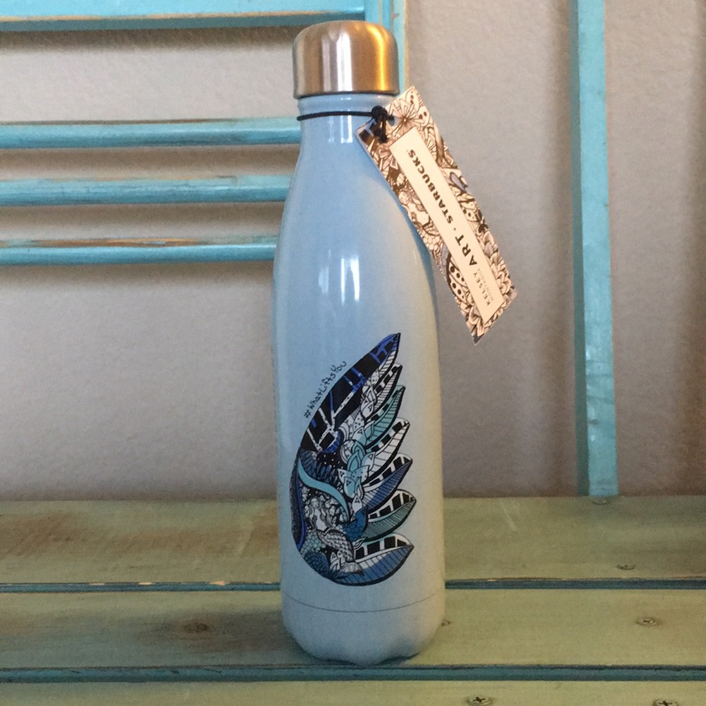 S’Well Kelsey Montague Art + Starbucks Stainless Steel Water Bottle Holds 17 oz